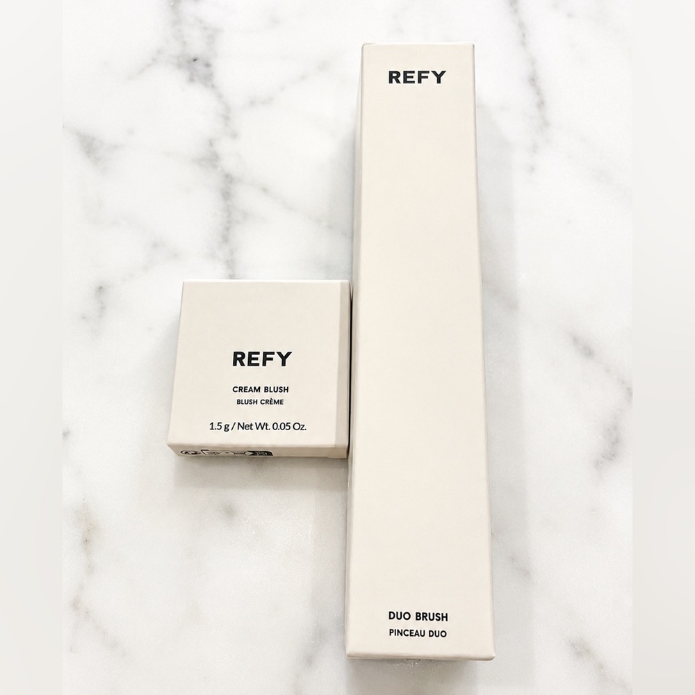 REFY Cream Blush Cherry & Duo Brush Bundle New
